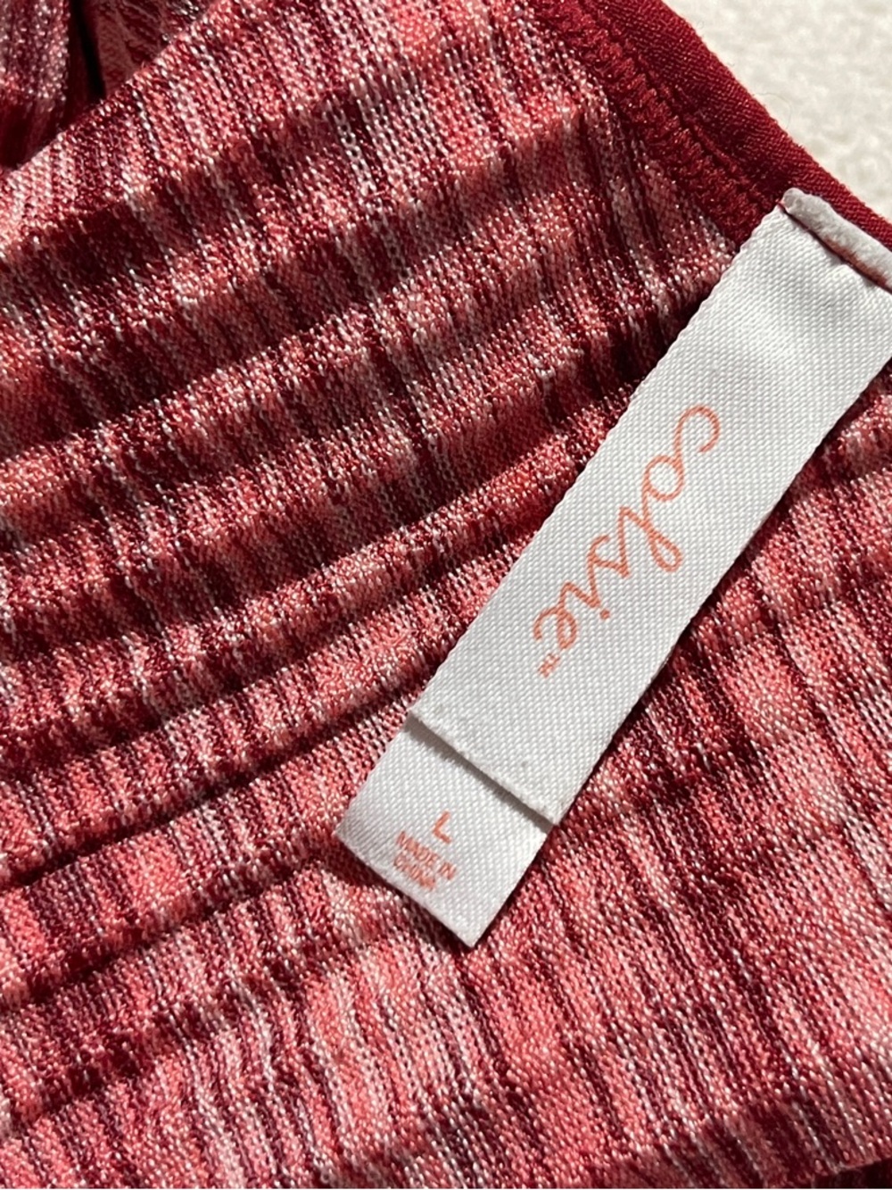 Colsie Pink and Red Ribbed Knit Cami - Picture 3 of 3